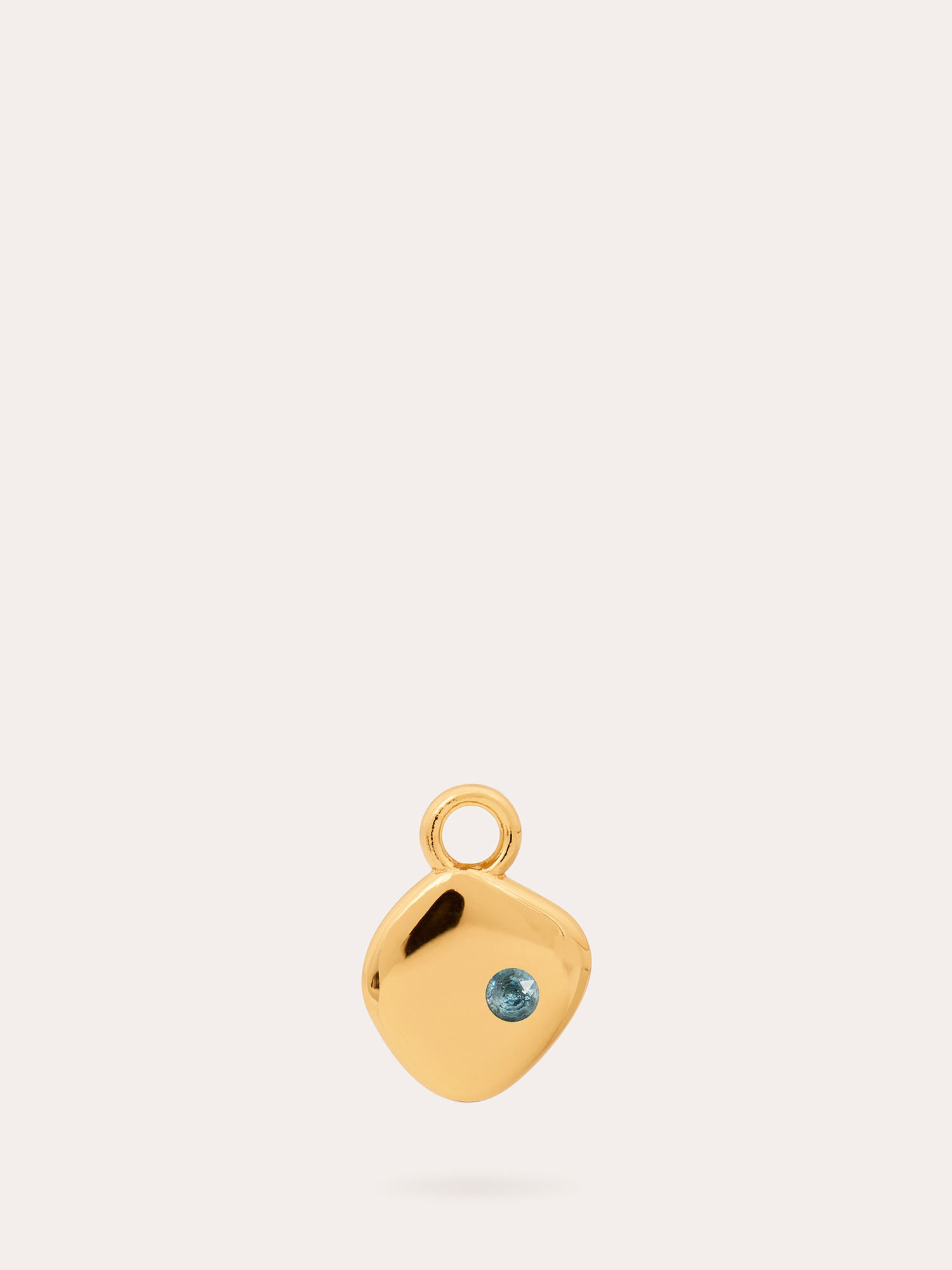 December Birthstone Gold Pendant Charm