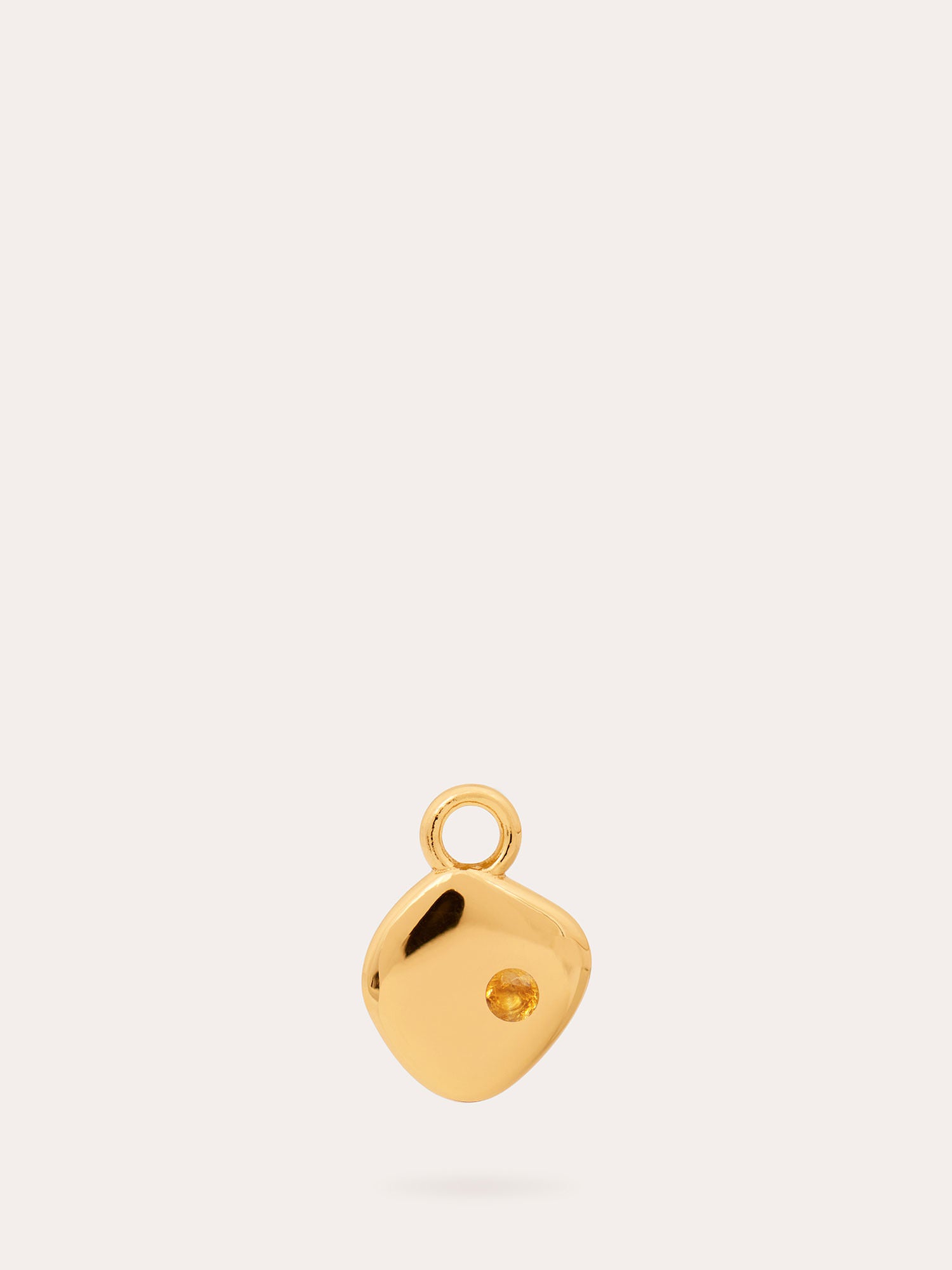 November Birthstone Gold Pendant Charm