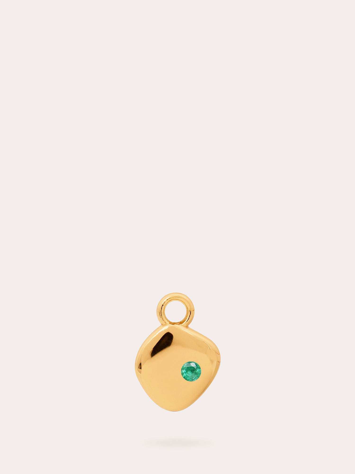 May Birthstone Gold Pendant Charm