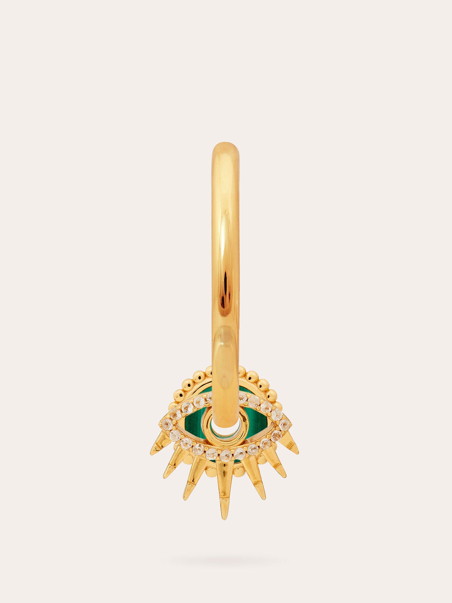 Malachite and Evil Eye Gold Earrings - 18ct Gold Vermeil - Heyrlome Jewellery