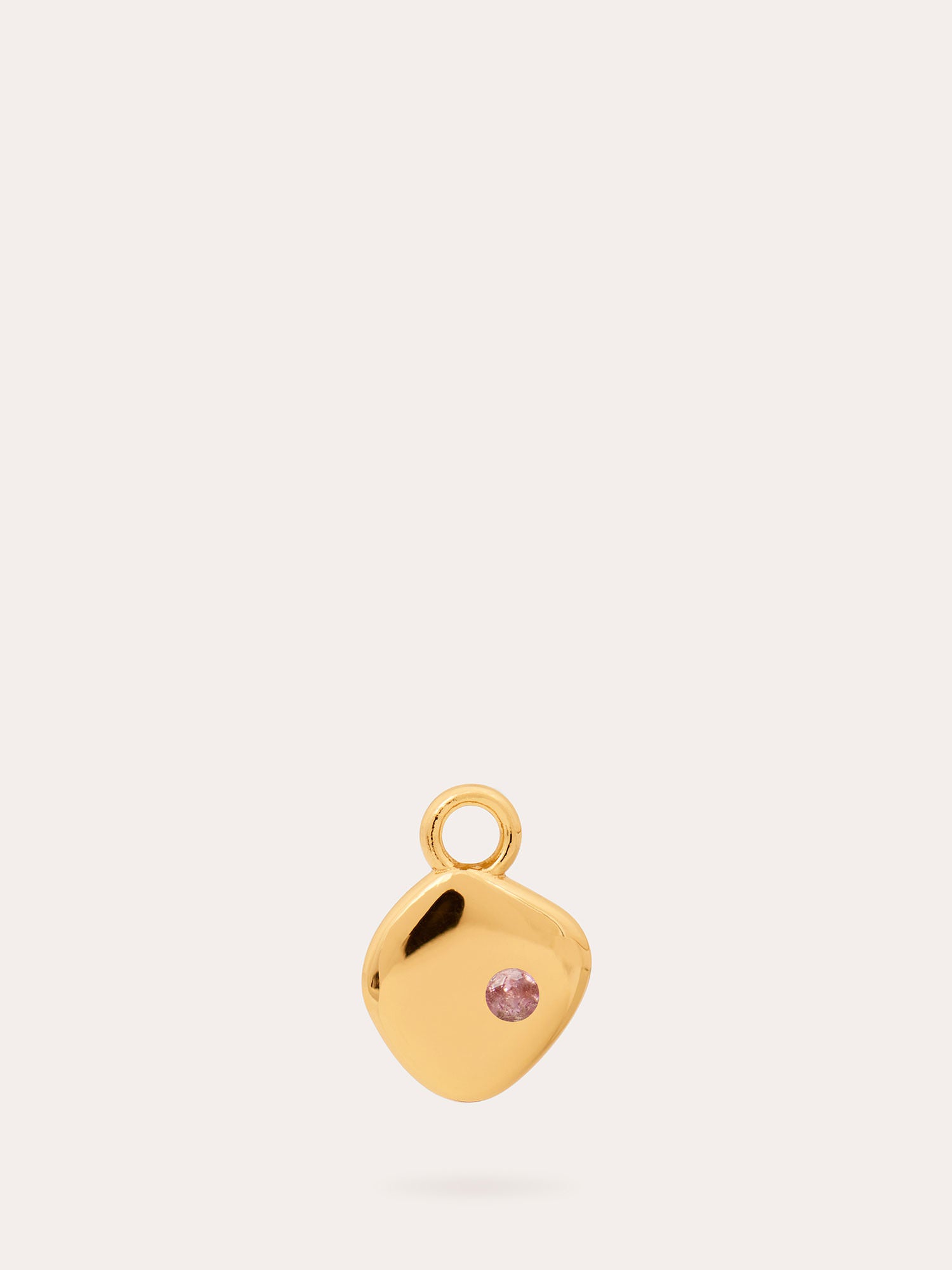 October Birthstone Gold Pendant Charm