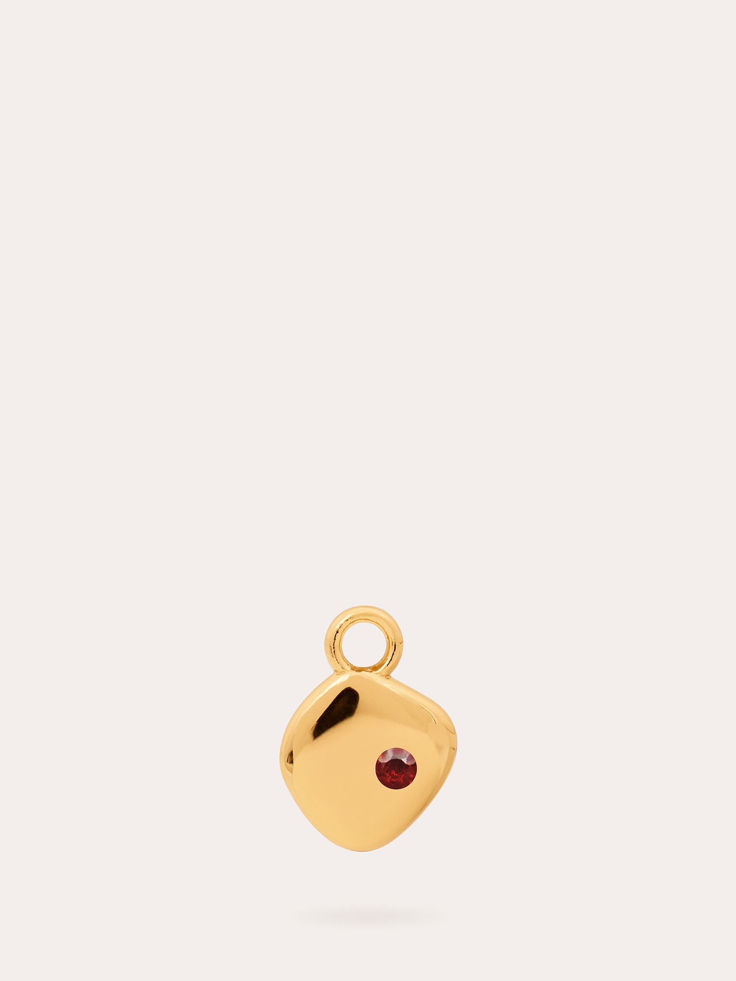 January Birthstone Gold Pendant Charm