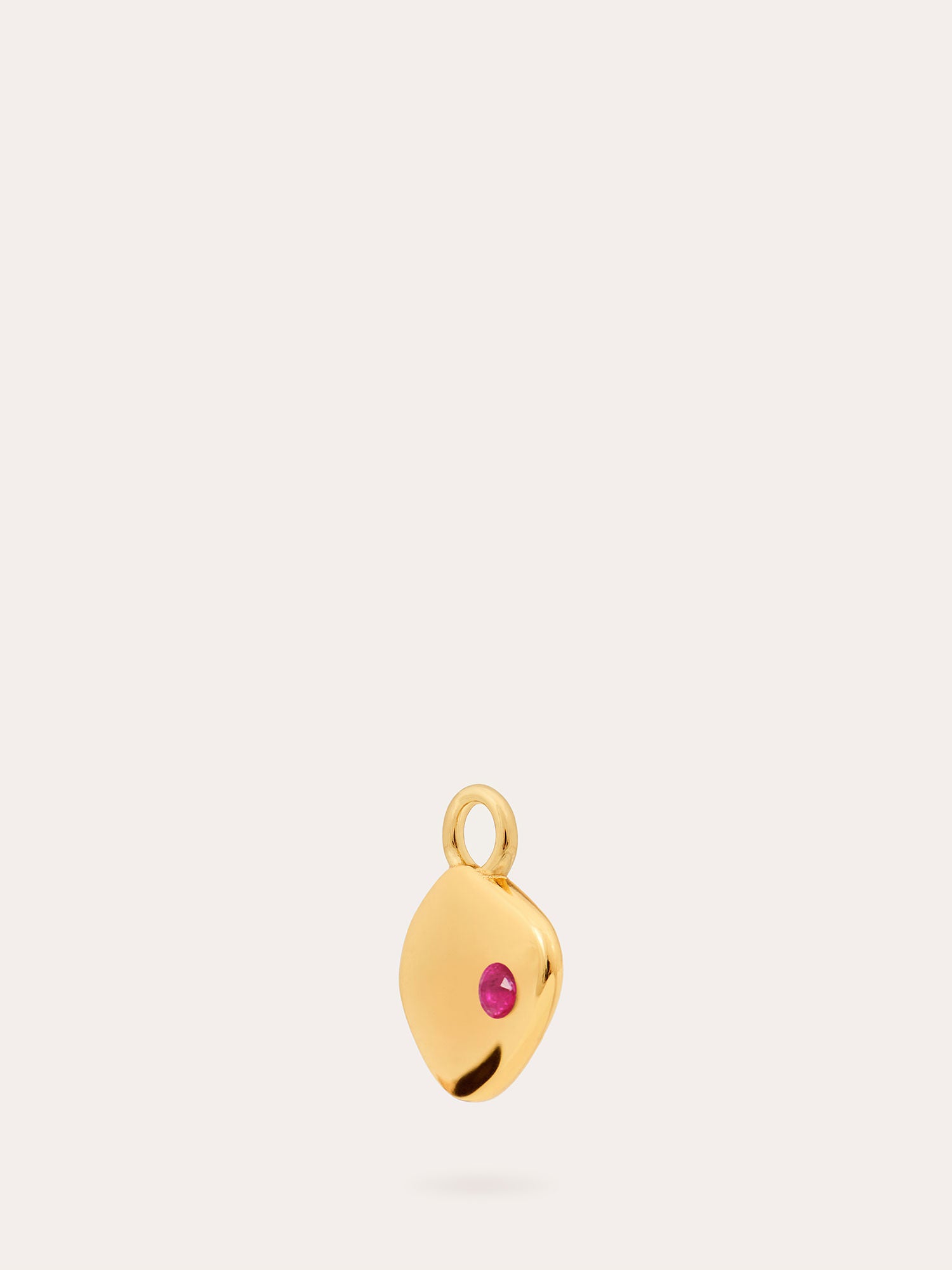 July Birthstone Gold Pendant Charm