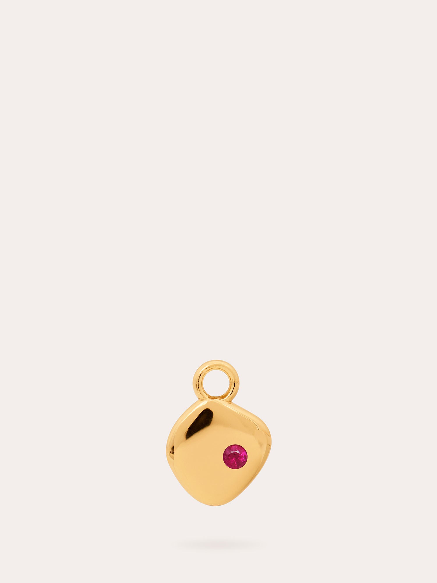 July Birthstone Gold Pendant Charm