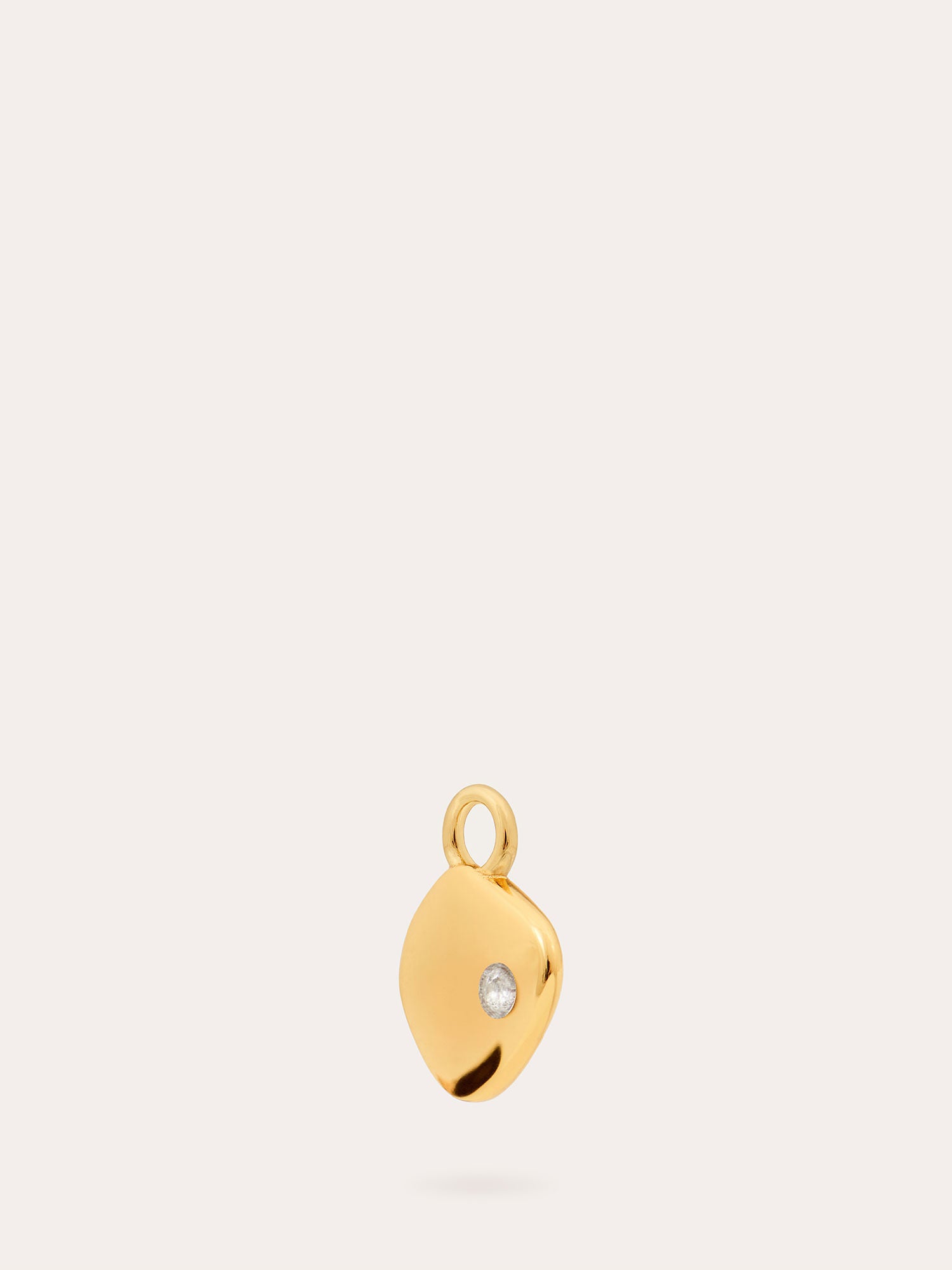 April Birthstone Gold Pendant Charm