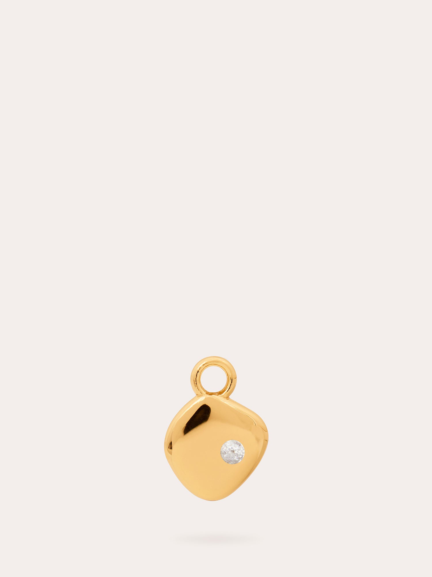 April Birthstone Gold Pendant Charm