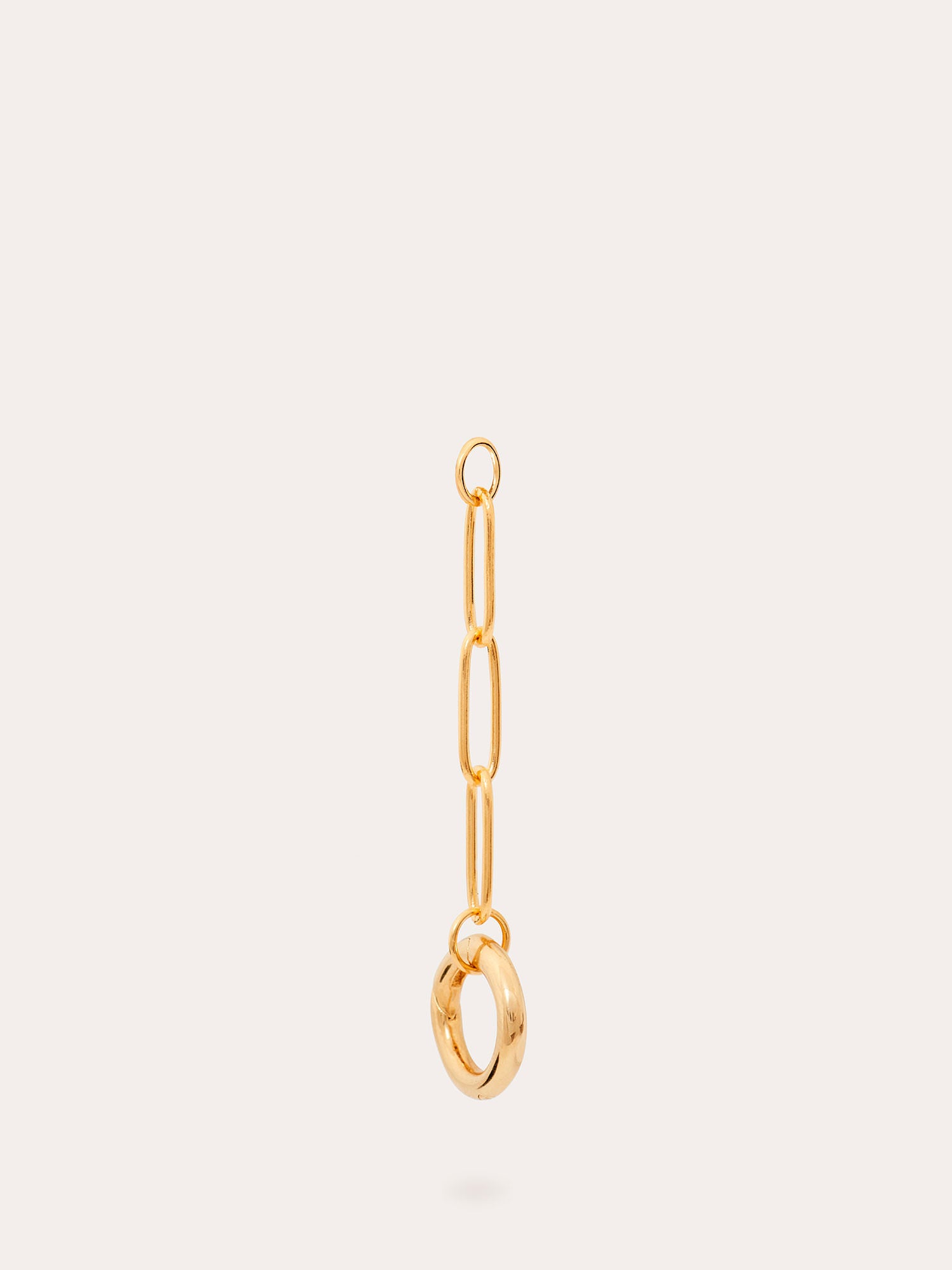 Side View of Paperlink Drop Chain Clasp Gold Connector - 18ct Gold Vermeil - Heyrlome