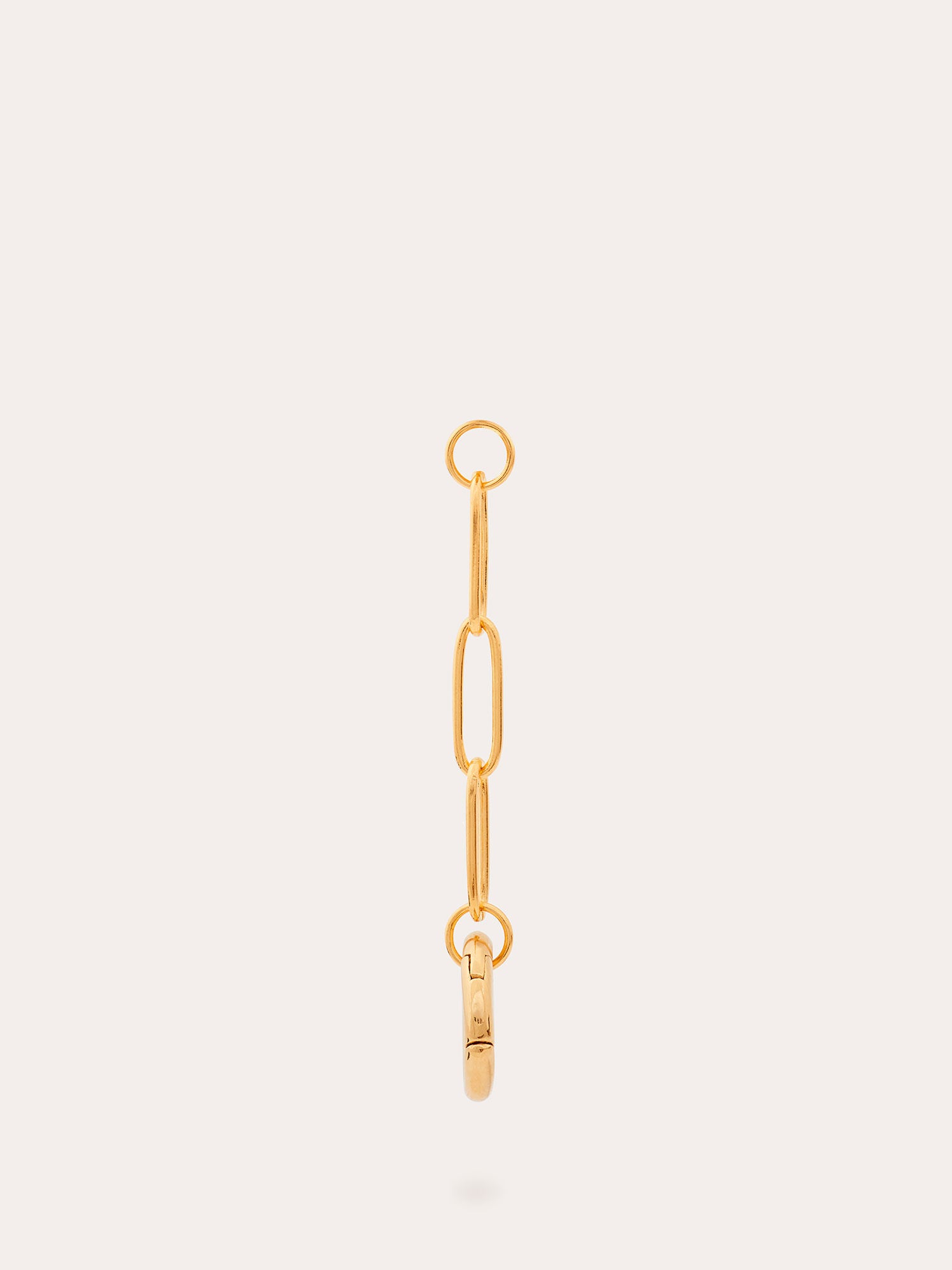 Side View of Paperlink Drop Chain Clasp Gold Connector - 18ct Gold Vermeil - Heyrlome