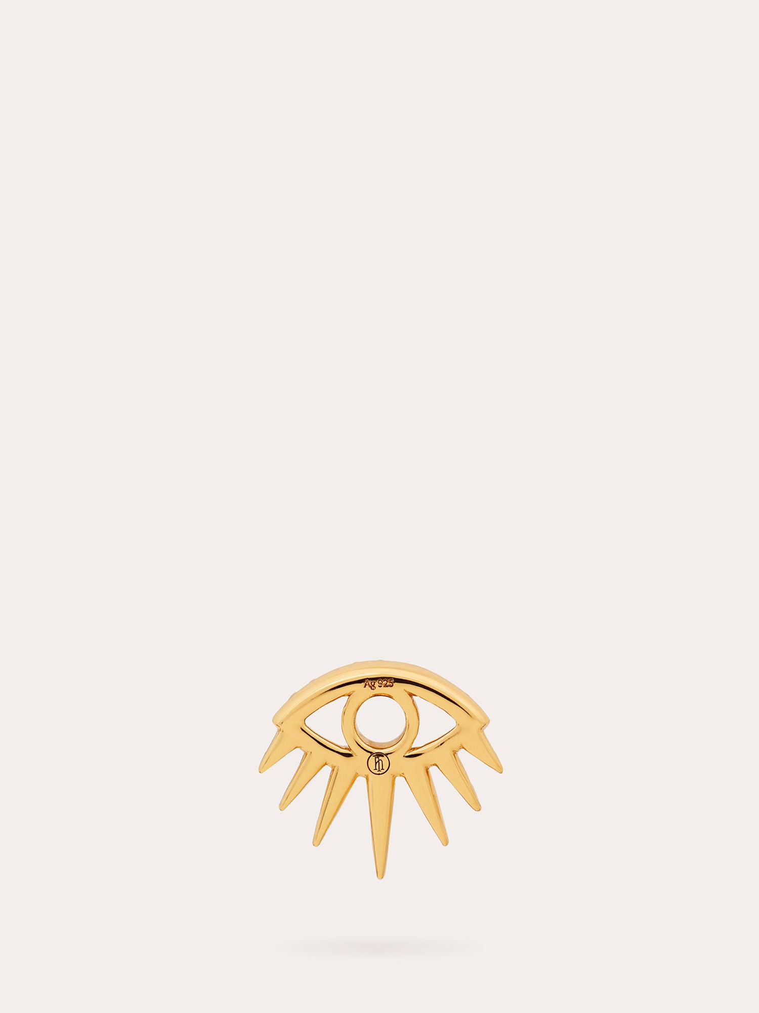 Back View of Evil Eye Gold Charm - White Topaz and 18ct Gold Vermeil - Heyrlome Jewellery