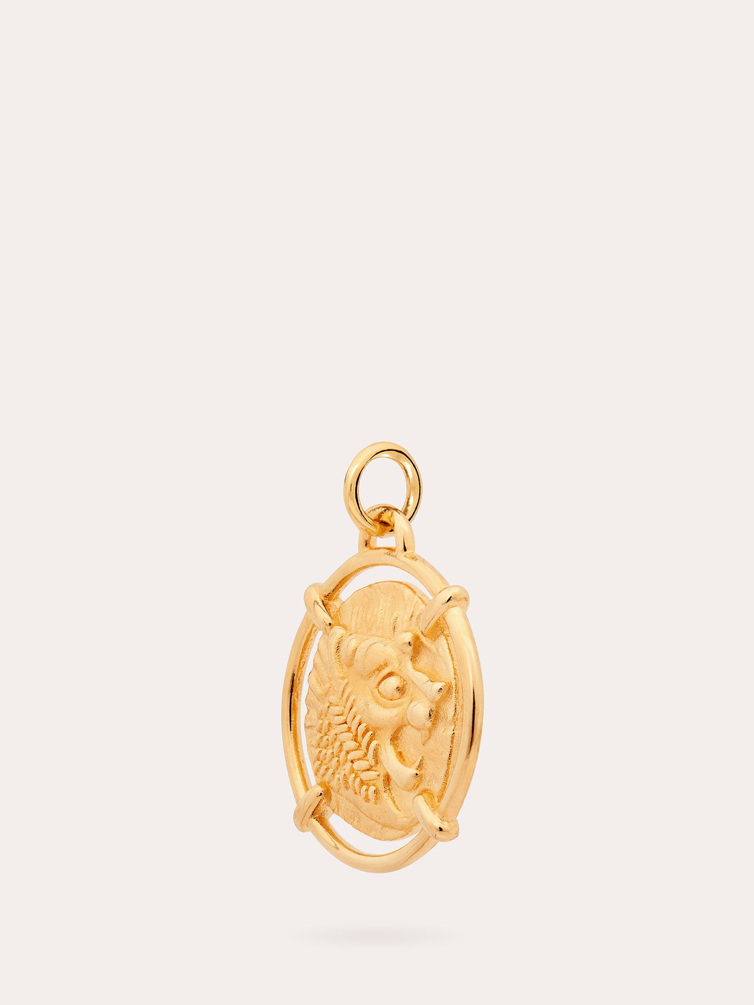 Side View of Nemean Lion Gold Pendant - 18ct Gold Vermeil - Heyrlome Jewellery