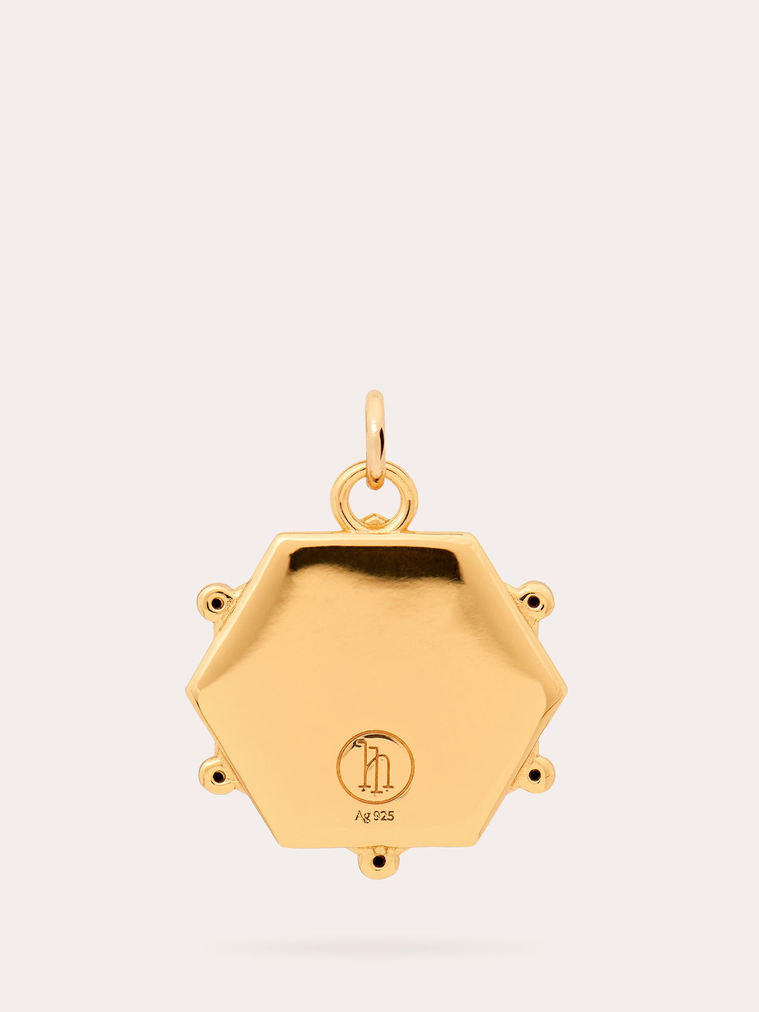 Back View of Crossed Arrows Friendship Gold Pendant - Black Spinel and 18ct Gold Vermeil - Heyrlome Jewellery