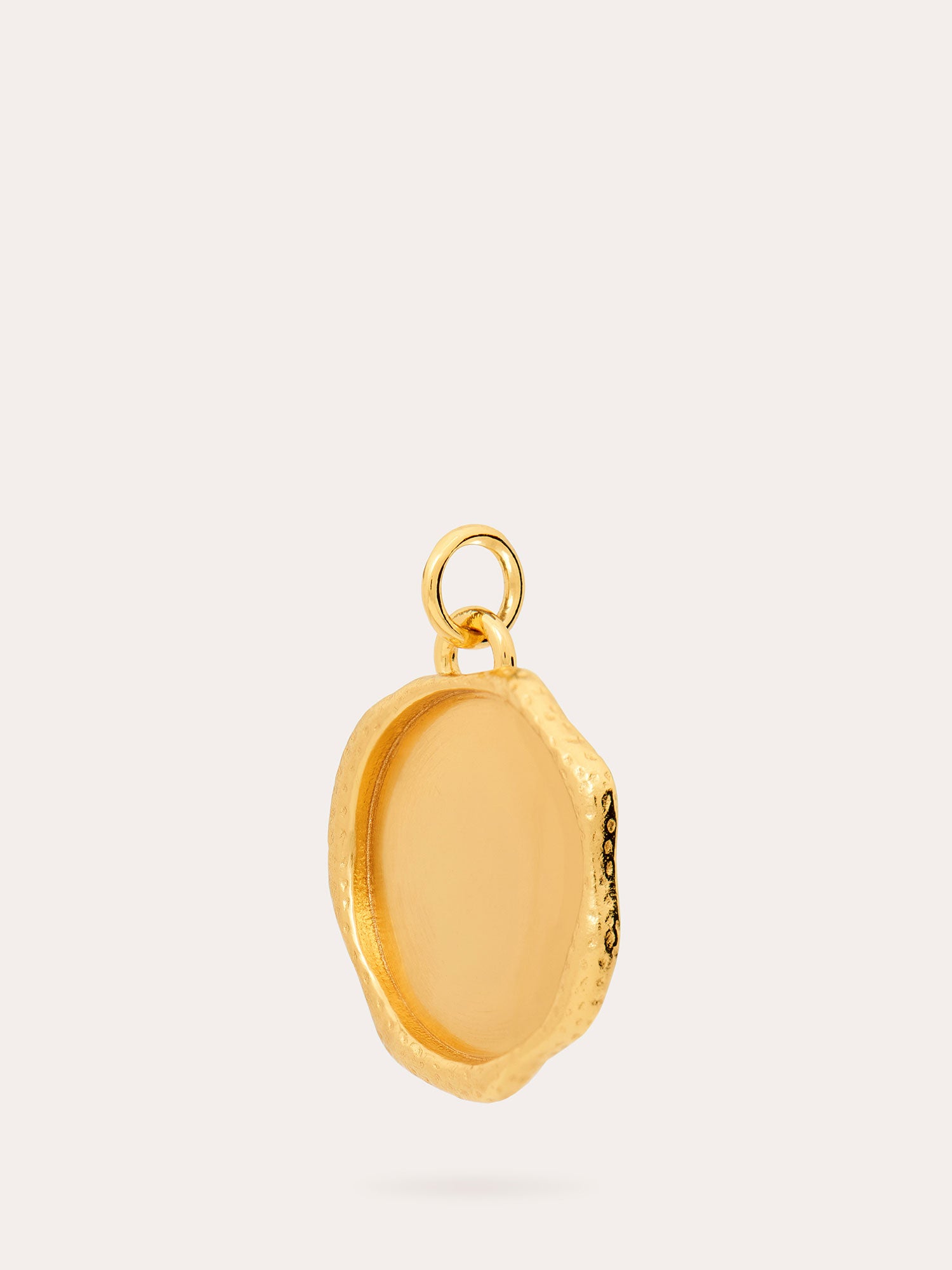 Side View of Engravable Monogram Seal Gold Pendant - 18ct Gold Vermeil - Heyrlome Jewellery