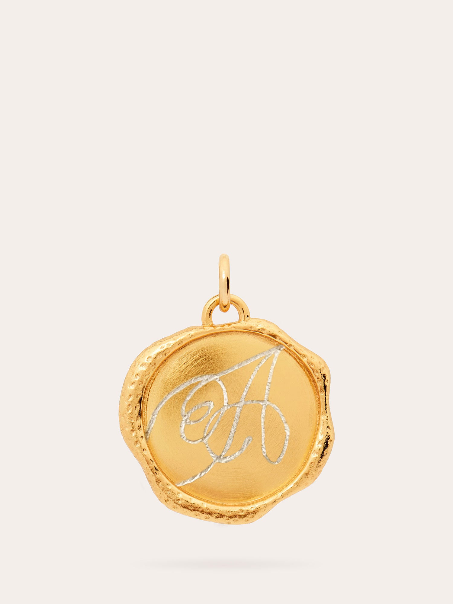 Engraved Monogram Seal Gold Pendant - 18ct Gold Vermeil - Heyrlome Jewellery