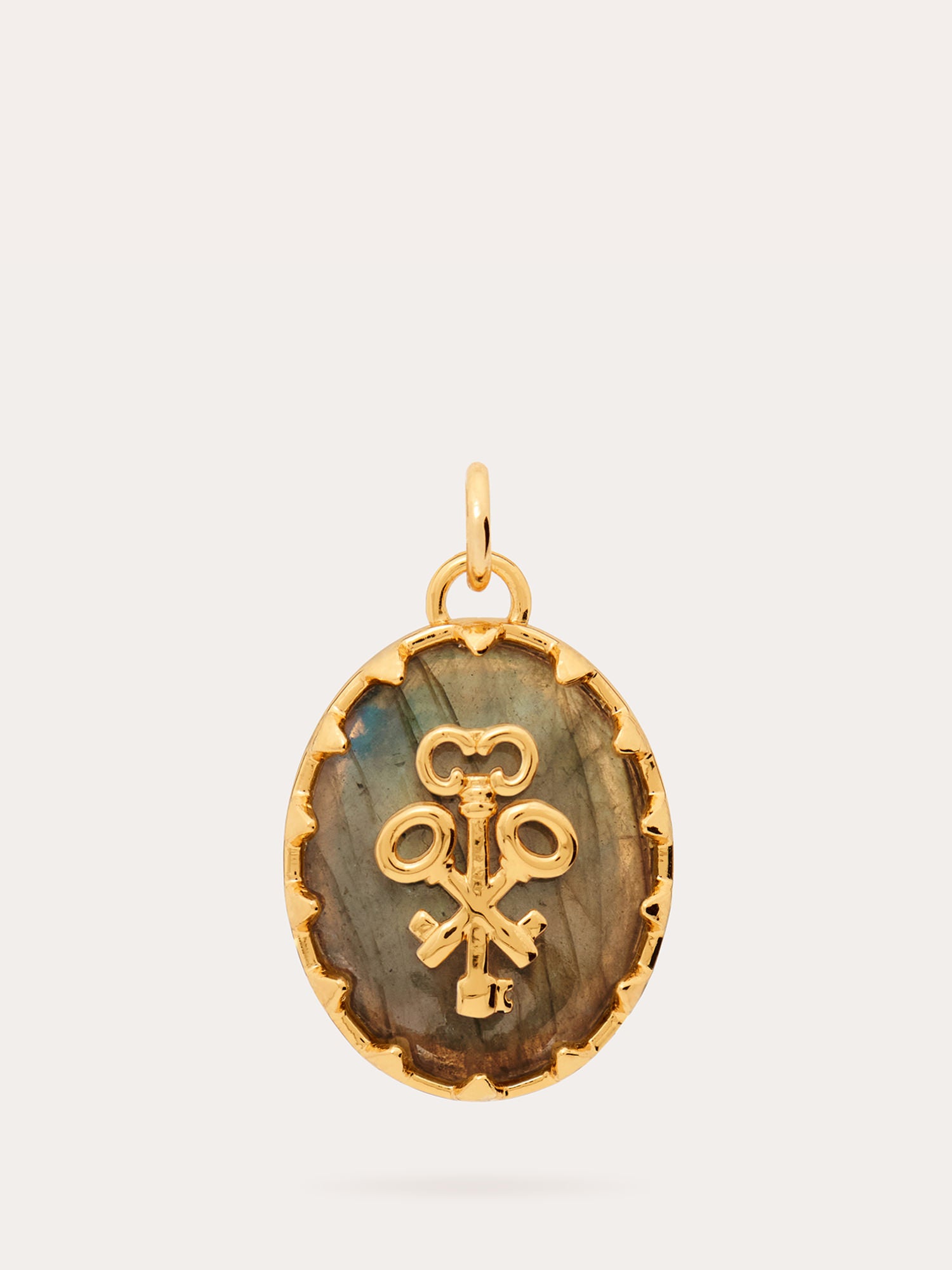 Three Keys Gold Pendant - Labradorite and 18ct Gold Vermeil - Heyrlome Jewellery