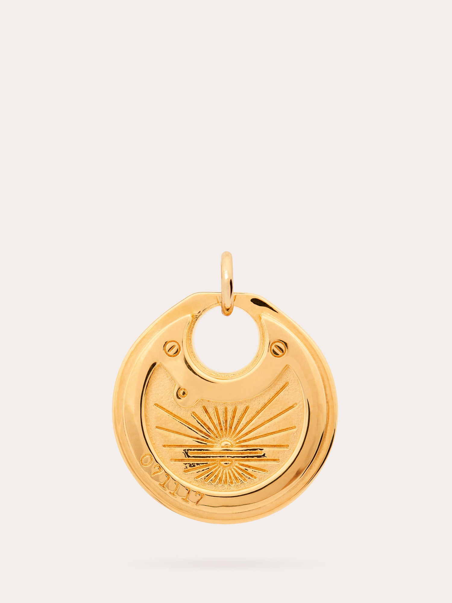 Pancake Lock Gold Pendant - 18ct Gold Vermeil - Heyrlome Jewellery