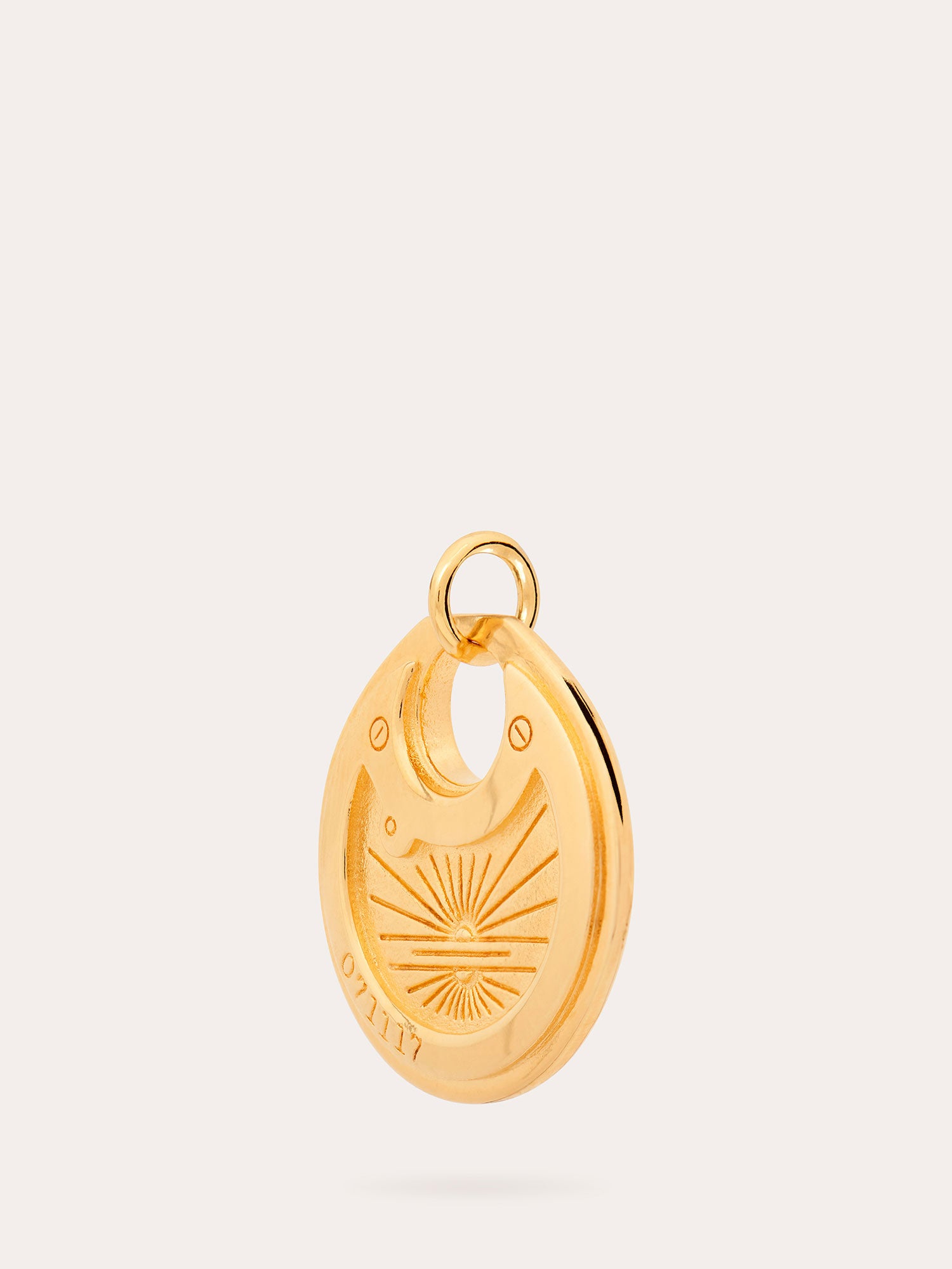 Side View of Pancake Lock Gold Pendant - 18ct Gold Vermeil - Heyrlome Jewellery