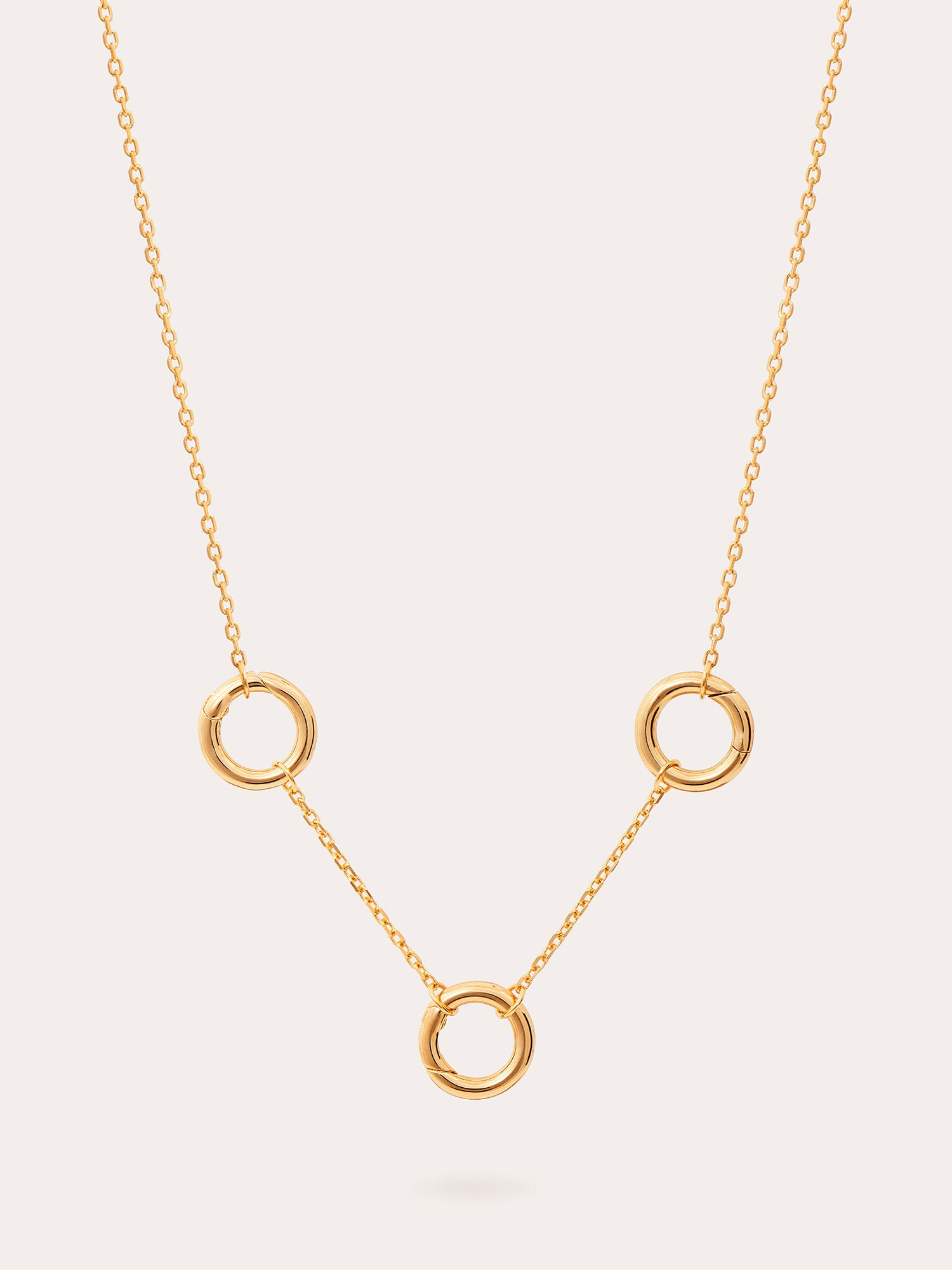 Triple Link Fine Chain Gold Necklace - 18ct Gold Vermeil - Heyrlome Jewellery