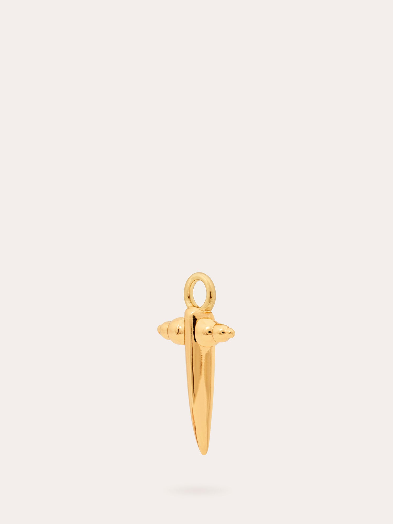 Side View of Small Bayonet Gold Charm - 18ct Gold Vermeil - Heyrlome Jewellery