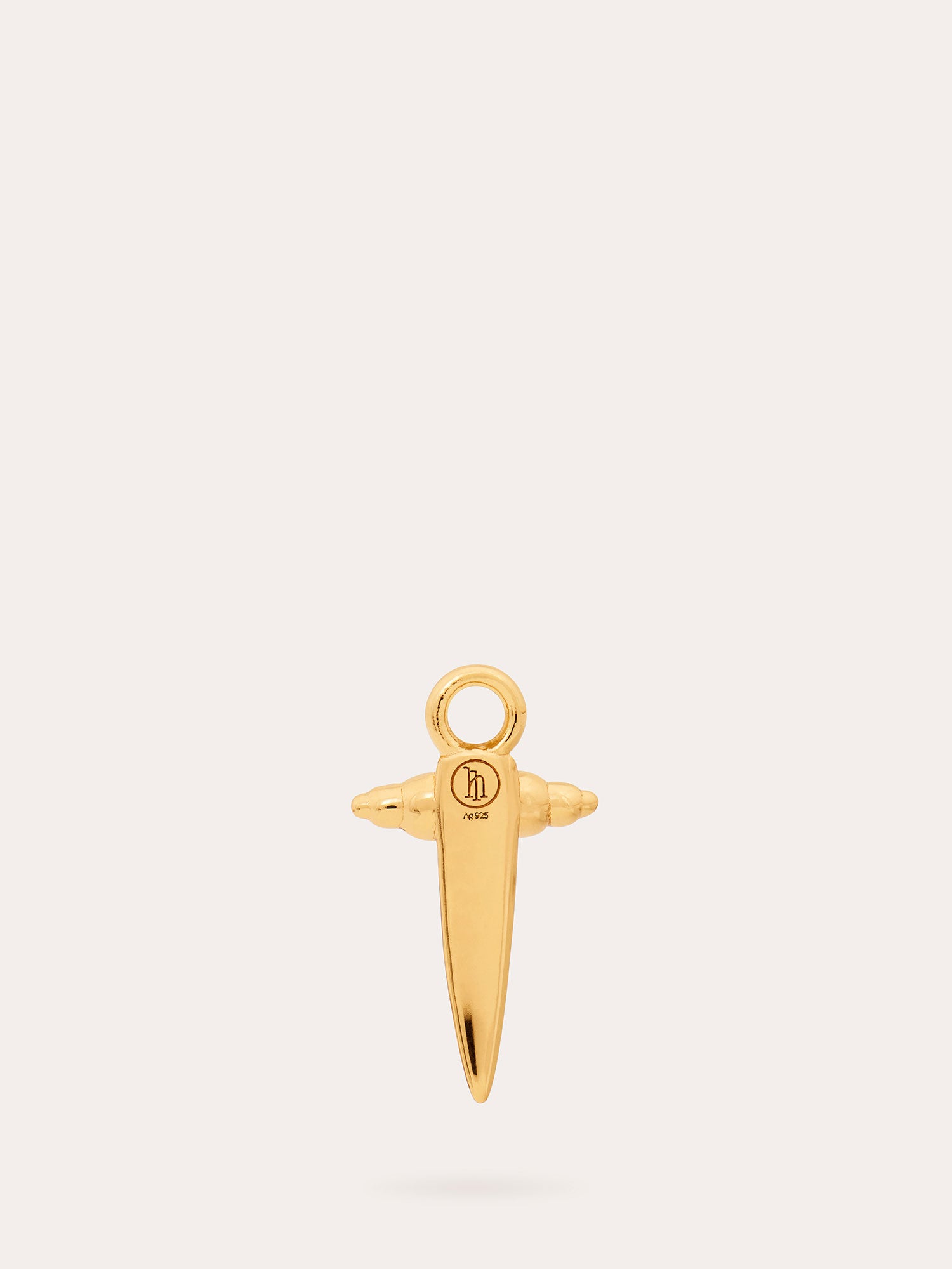 Back View of Small Bayonet Gold Charm - 18ct Gold Vermeil - Heyrlome Jewellery