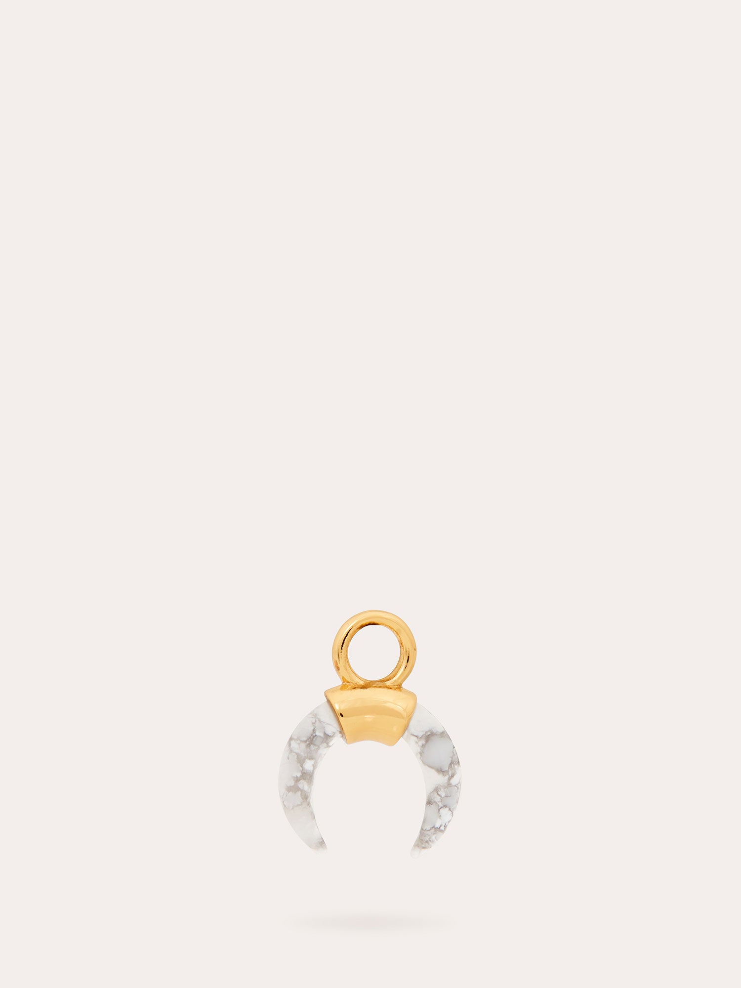 Howlite Horn Gold Charm - 18ct Gold Vermeil - Heyrlome Jewellery