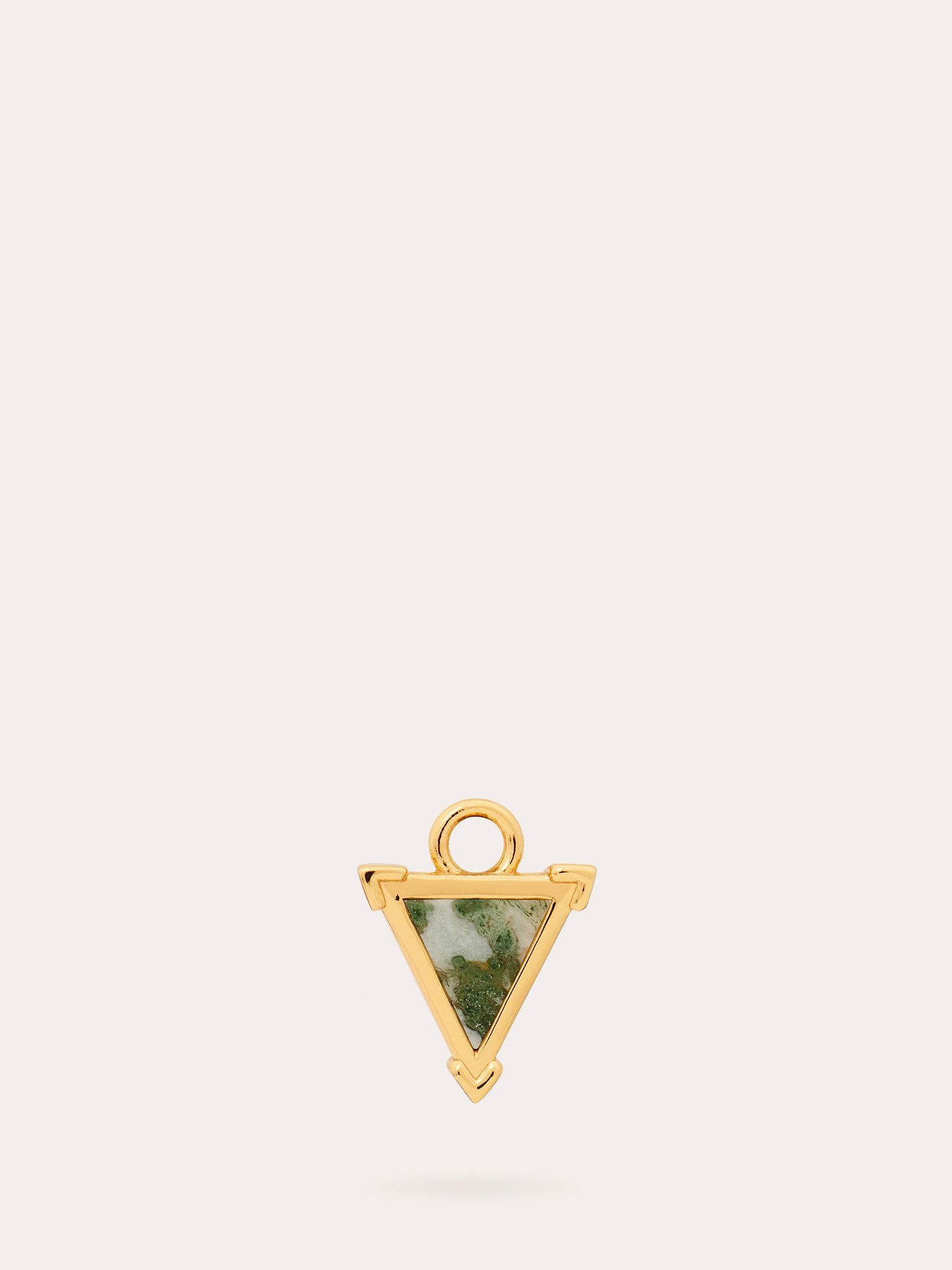 Moss Agate Shield Gold Charm - 18ct Gold Vermeil - Heyrlome Jewellery