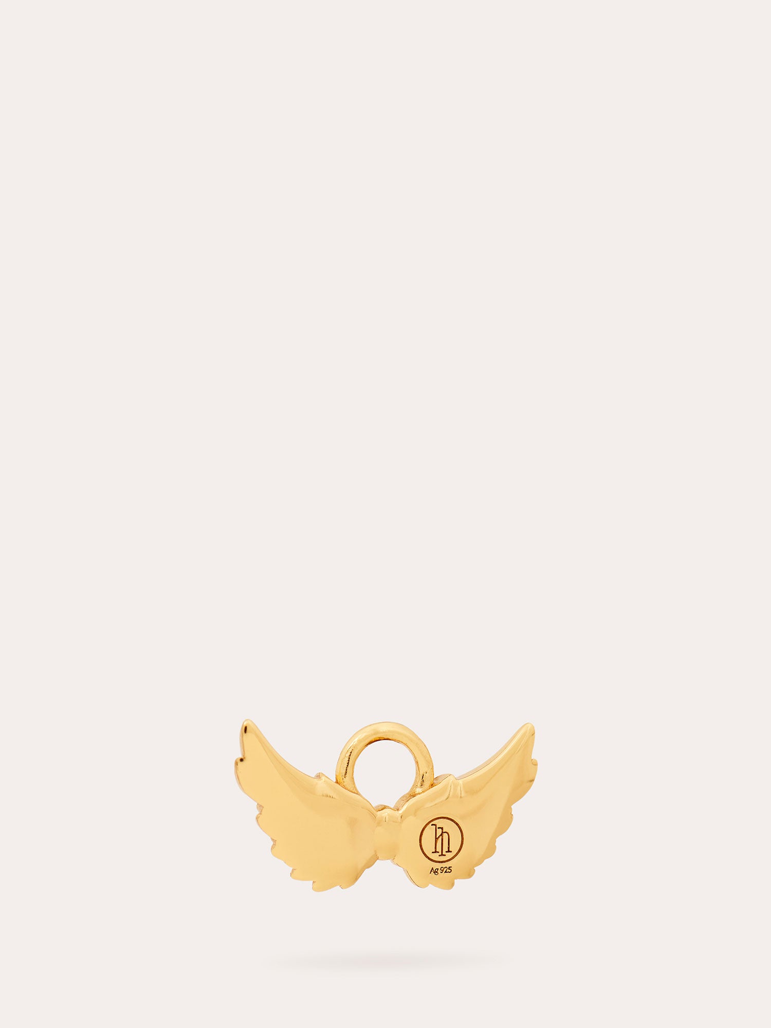 Back View of Hermes Wings Gold Charm - 18ct Gold Vermeil and Opal - Heyrlome Jewellery