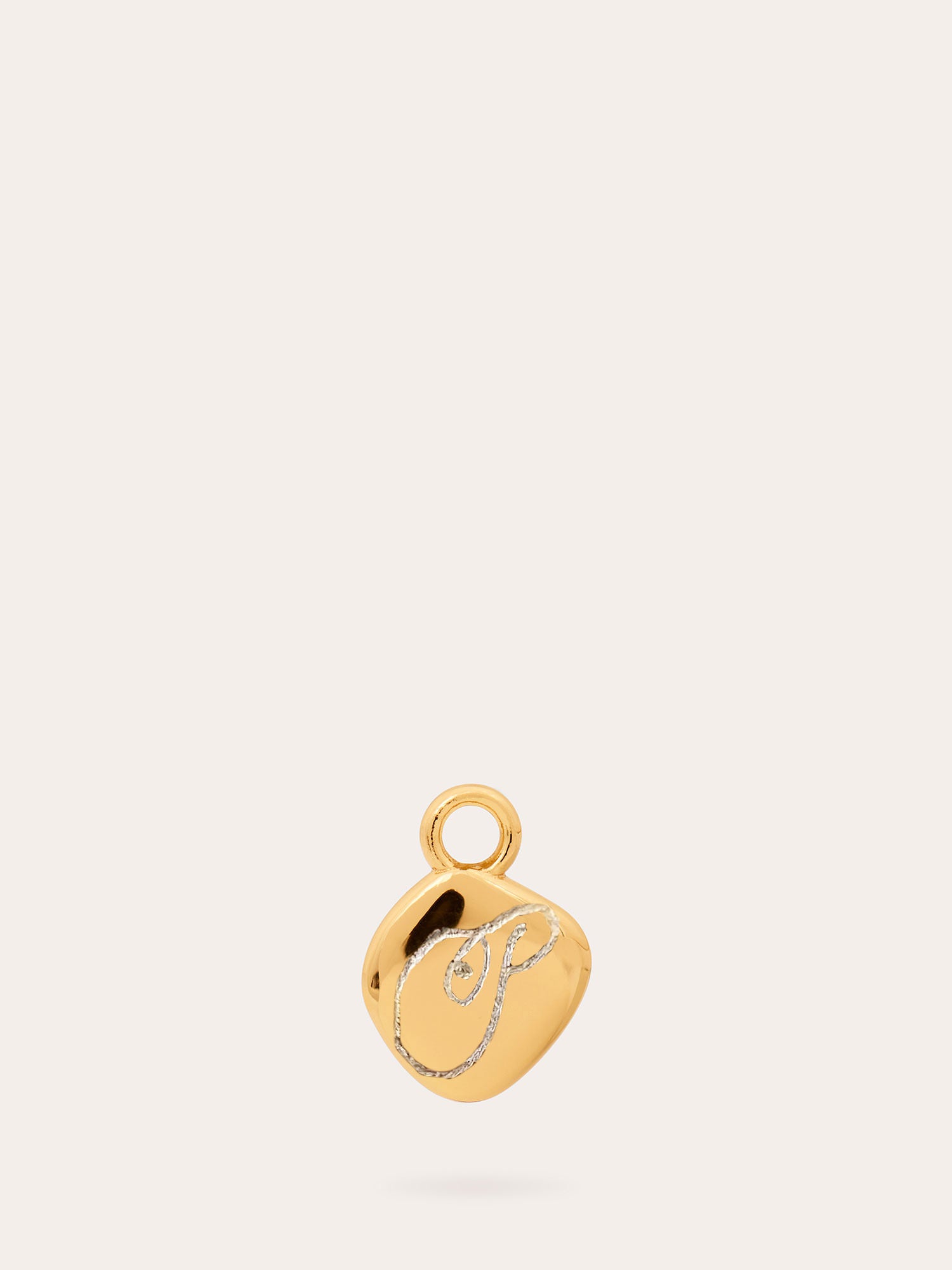 Engraved Monogram Gold Charm - 18ct Gold Vermeil - Heyrlome Jewellery